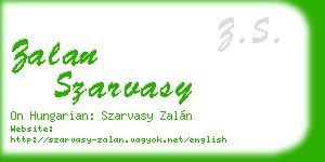 zalan szarvasy business card